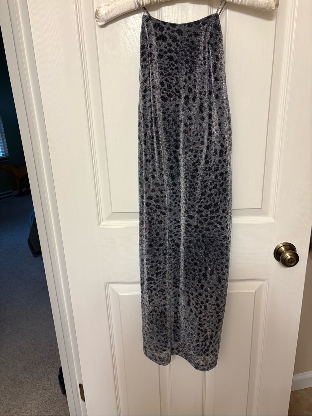 Gray Leopard-Print Midi Dress